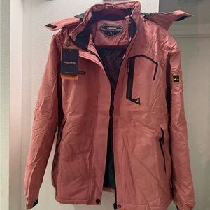 Moerdeng Women's Pink Ski & Snow Jacket